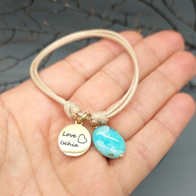 Braccialetti &#34;Love ischia&#34; con pietre portafortuna